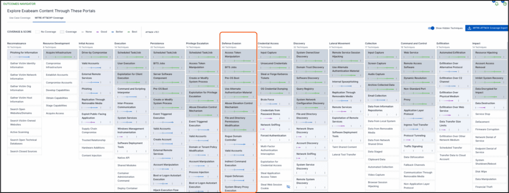 Outcomes Navigator assesses security coverage and suggests additional data sources to improve coverage over time.