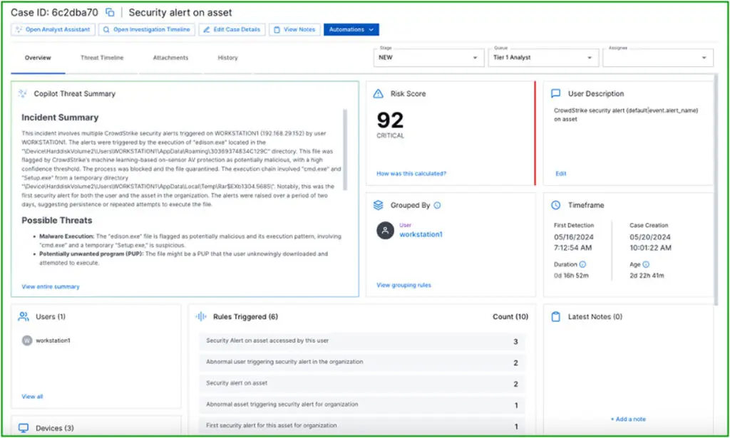 Figure 2 - New Threat Overview summary page within Threat Center