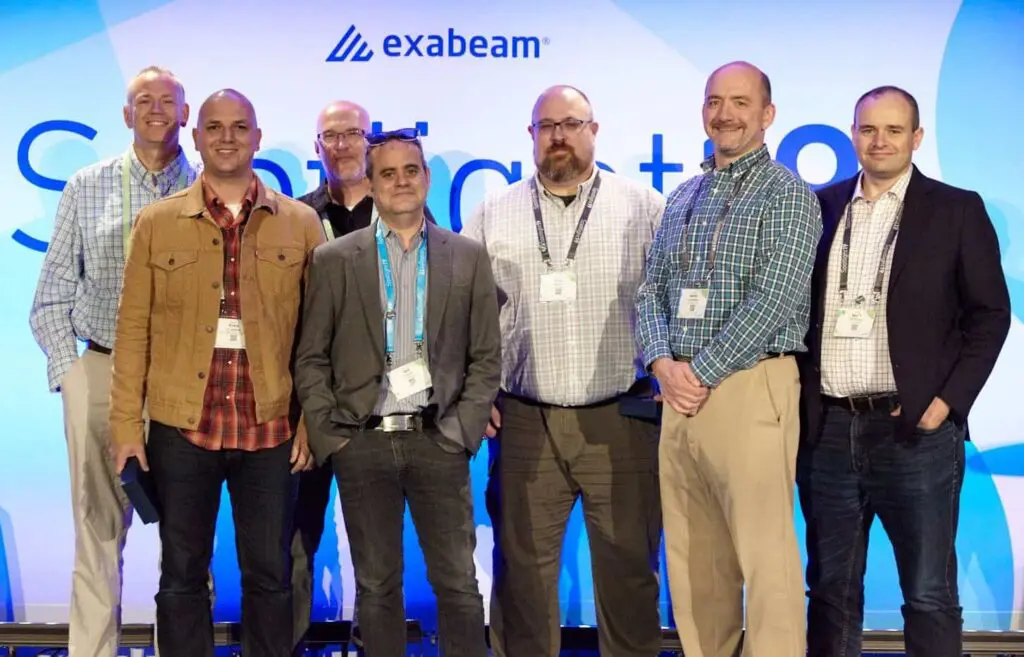Former Exabeam CEO Nir Polak (with sunglasses) and award winners at Spotlight19.