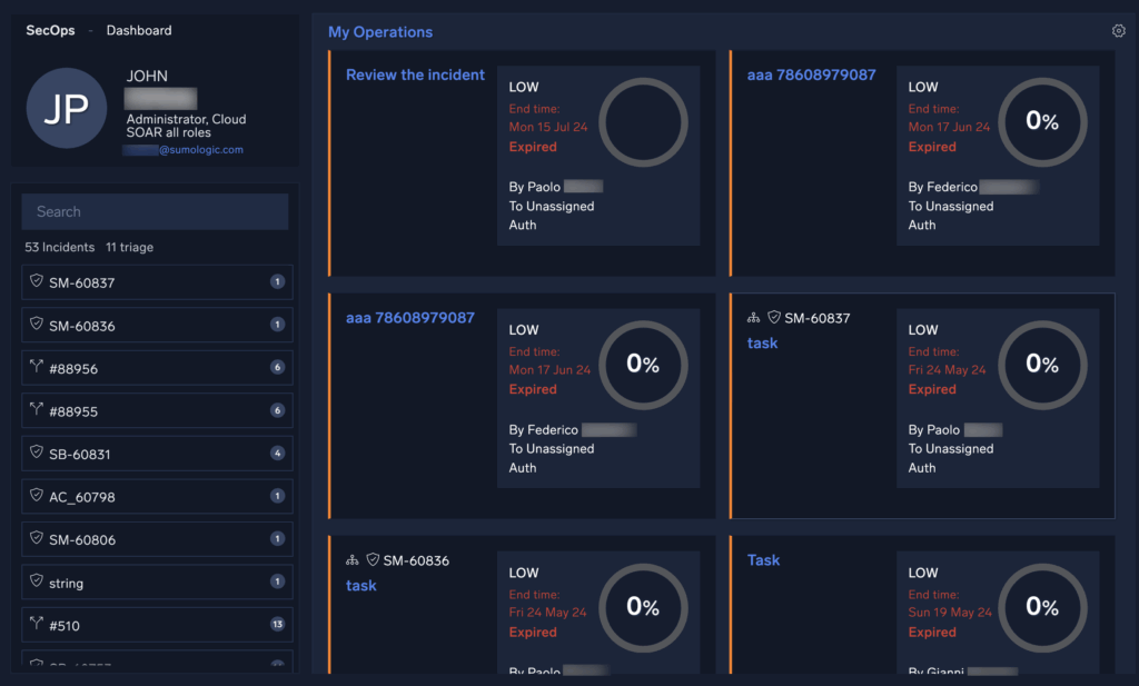 Sumo logic Dashboard