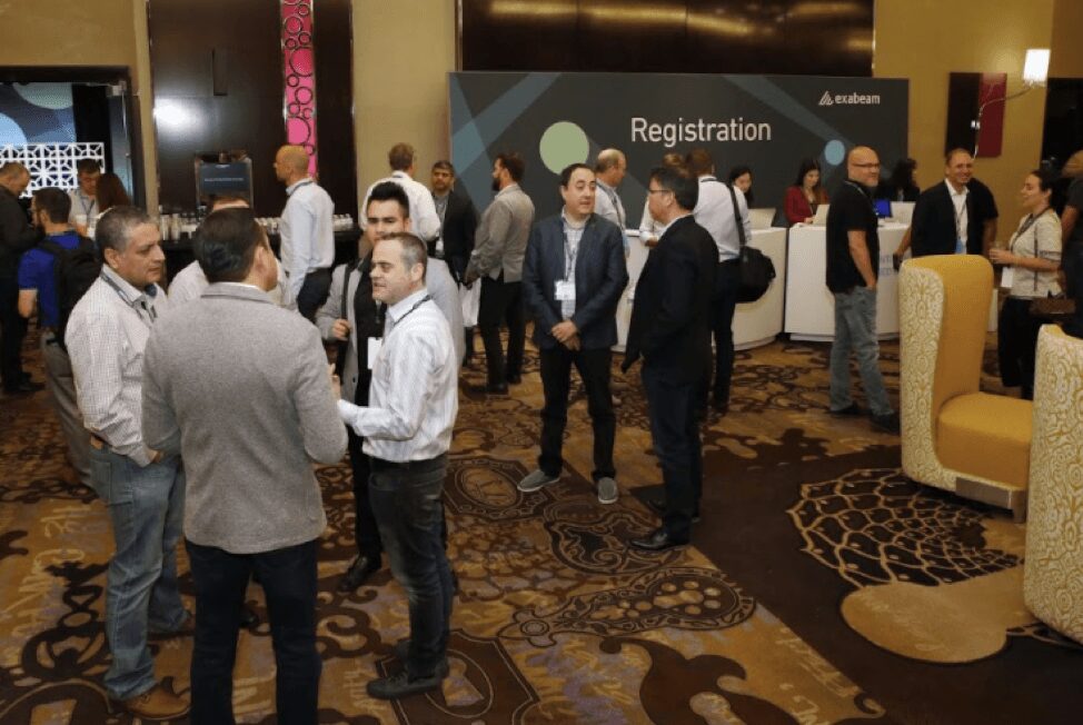 Figure 1 – Former Exabeam CEO Nir Polak talking with security leaders and practitioners at Spotlight 2018