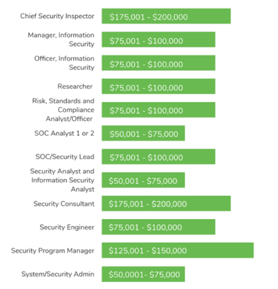 Cyber Security Professionals salary chart