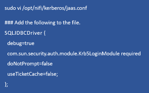 Figure 3: Next input the Kerberos configuration.