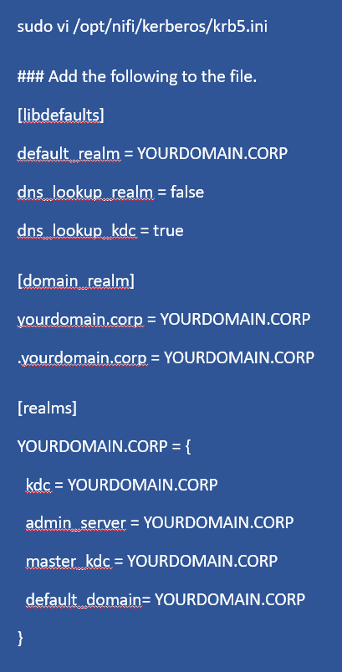 Figure 4: The Kerberos configuration.