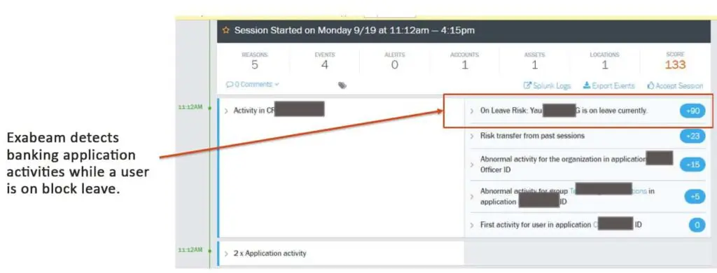 Figure 9: Advanced Analytics tracks user access at unusual times.