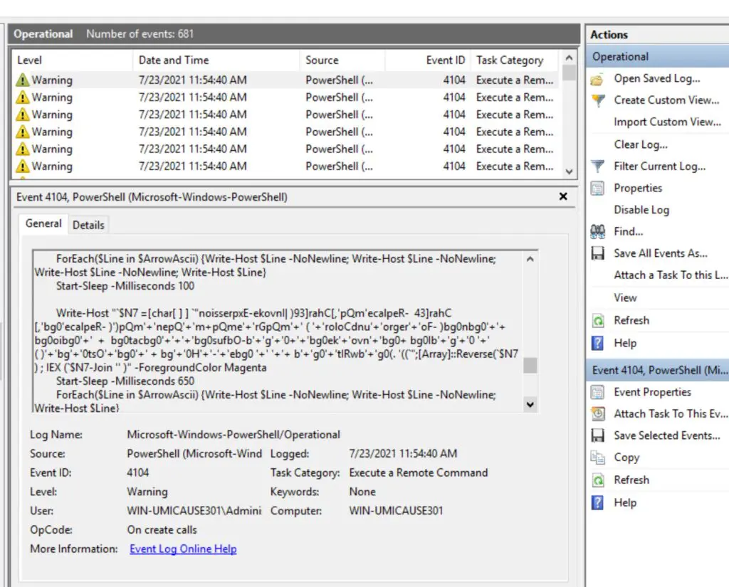 Figure 4: Obfuscated expressions to run a command in PowerShell
