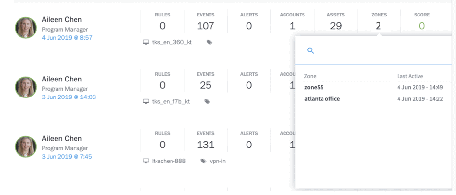 Figure 7: Network zone access can be used to track access to a specific building on a company’s campus.