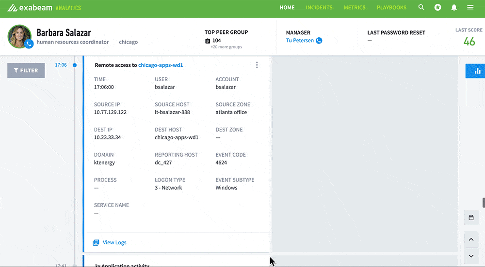 UEBA can detect unknown threats including a first time login for a user, device and organization.