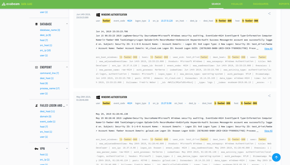 Figure 2: After integrating a new log source, you can query search terms and quickly review sample logs, making it easier to parse the data inside.
