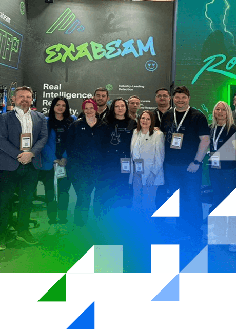 Exabeam team photo at security conference