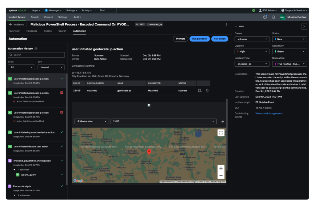 Splunk Mission Control Dashboard