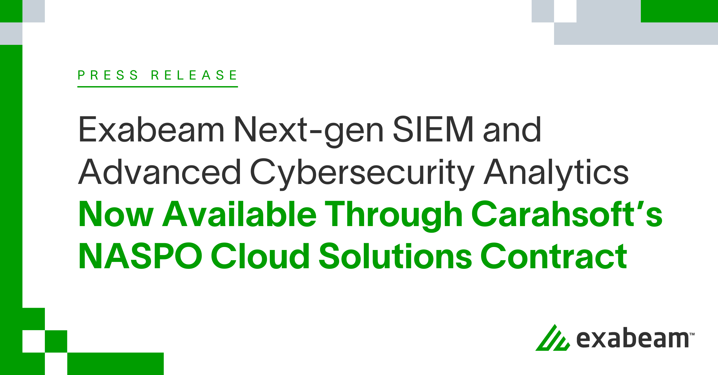 Exabeam Next-gen SIEM and Advanced Cybersecurity Analytics Now Available Through Carahsoft’s NASPO Cloud Solutions Contract