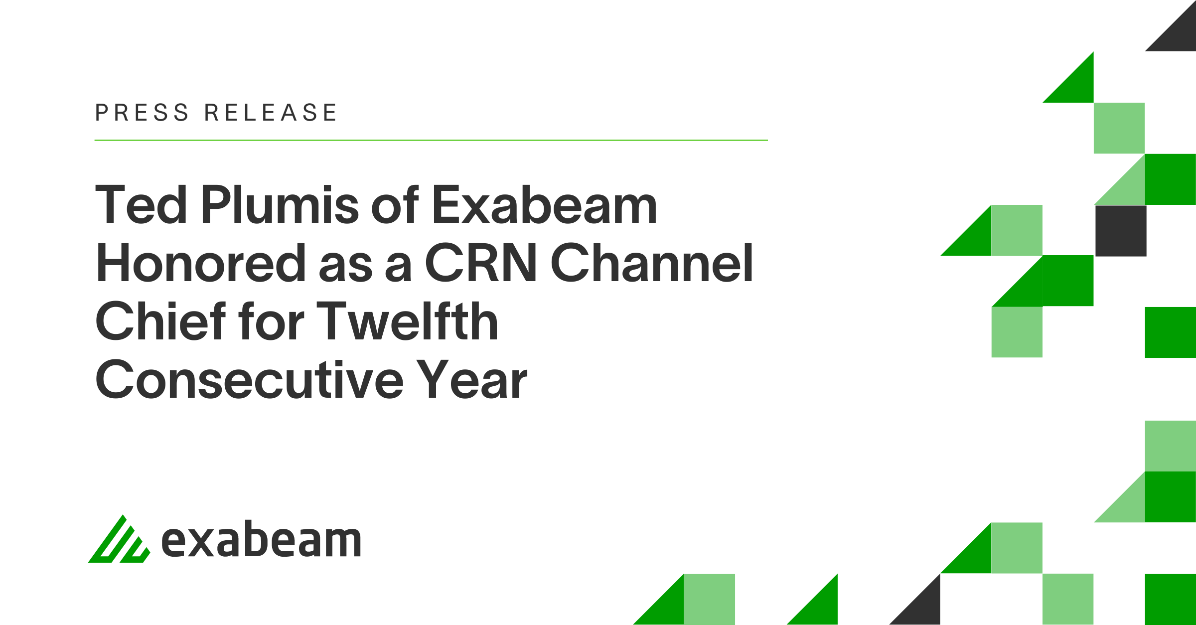 Ted Plumis of Exabeam Honored as a CRN Channel Chief for Twelfth Consecutive Year