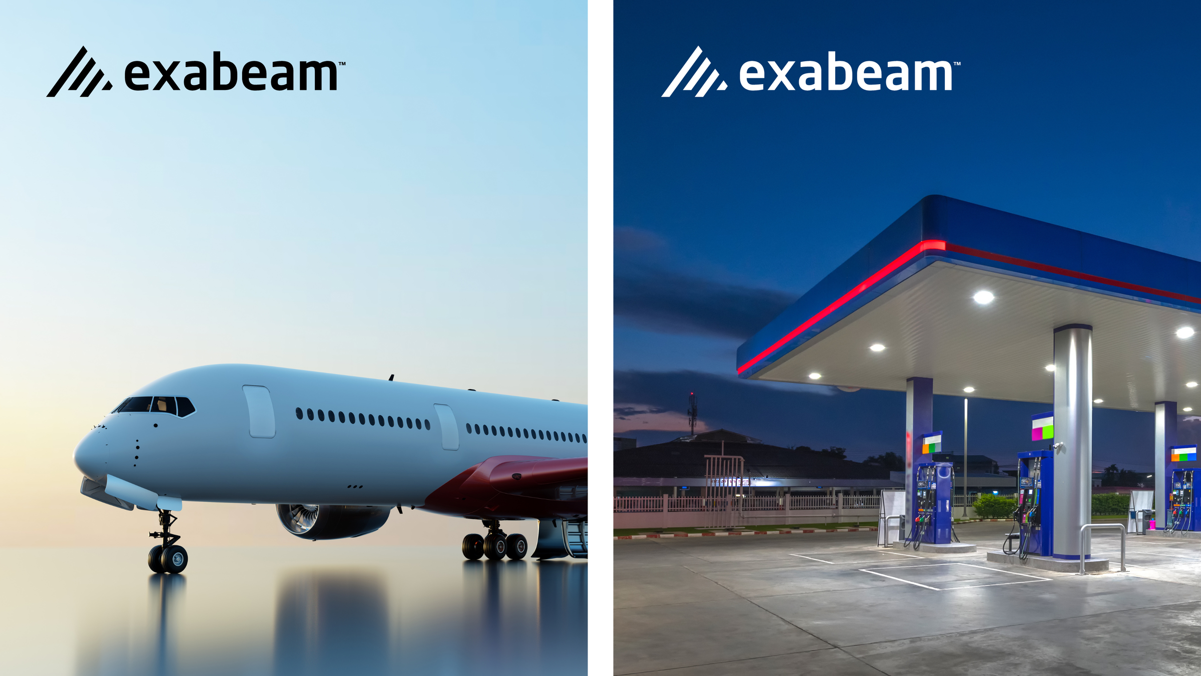 Exabeam logo on photos, correct example